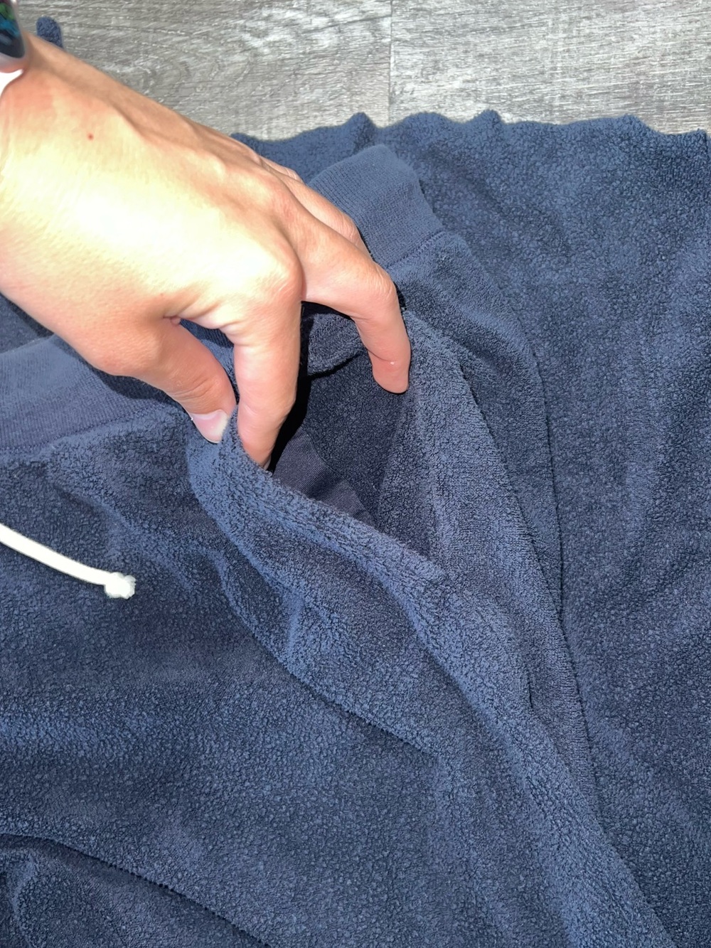Aerie Navy Blue Fleece Lounge Wide Leg Jogger Sweatpants Women’s Size Medium - Picture 5 of 5
